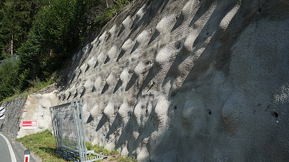 Spritzbetonwand, Promeggen Foto: Spritzbetonwand, Promeggen